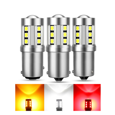 خرید چراغ های سیگنال چرخش اتومبیل LED سفید جهانی1156 1157 3030 15SMD لامپ LED سفید زرد Canbus صفحه ثبت نام داخلی LED online manufacture
