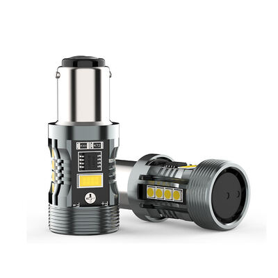 خرید Top Sales CB7 1157 W/Y Switchback LED Bulb BAY15D BA15D Dual Color Canbus 28W 2500LM for Signal Brake Lights online manufacture