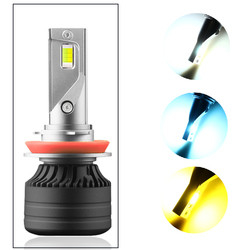 چراغ سر خودرو LED H11 سه رنگ چراغ جلو چراغ خودرو چراغ مه شکن 12-36 ولت یک لامپ اصلاح شده