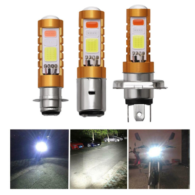 چراغ جلو LED 3 رنگ COB H4 H6 80W P15D BA20D سفید آبی قرمز