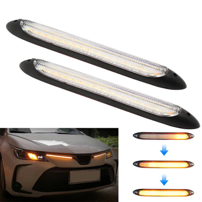 2 رنگ پی در پی انعطاف پذیر چراغ جلوی خودرو نوار لوله لوله DRL در حال اجرا در روز