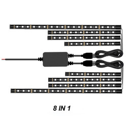 موتور سیکلت Rgb Led Car Kit Under Dash تزئین اتمسفر نئون با APP Wireless