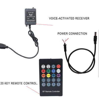 رنگارنگ کنترل صدای محیط چراغ جلو اتومبیل نوار تزئینی RF Rgb 5050