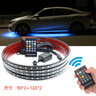 رنگارنگ کنترل صدای محیط چراغ جلو اتومبیل نوار تزئینی RF Rgb 5050