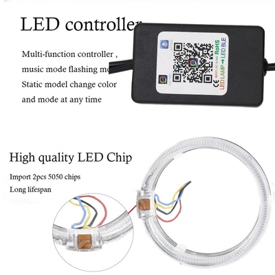 DRL RGB Halo Rings خودرو داخلی چراغ های محیطی LED CCFL Angel Devil Eyes 80mm 95mm 105mm 110mm