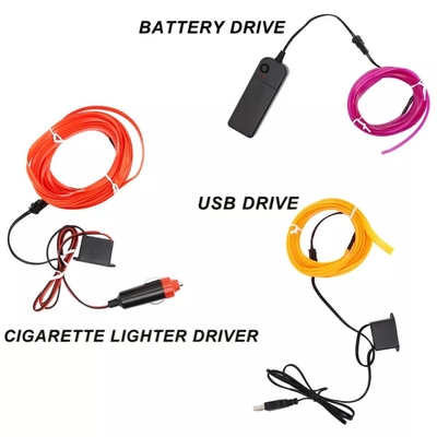 RGB Neon Decorative EL Car Light Atmosphere Interior Car USB خط نور سرد DIY
