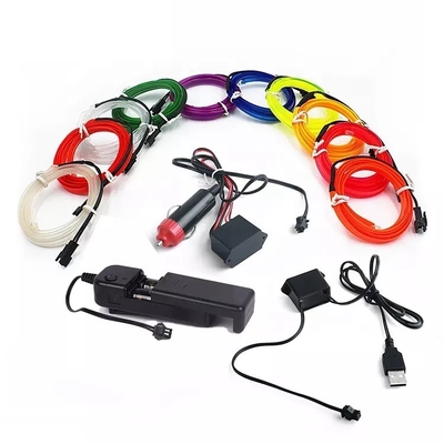 RGB Neon Decorative EL Car Light Atmosphere Interior Car USB خط نور سرد DIY