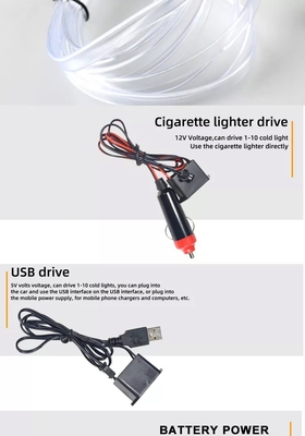 RGB Neon Decorative EL Car Light Atmosphere Interior Car USB خط نور سرد DIY