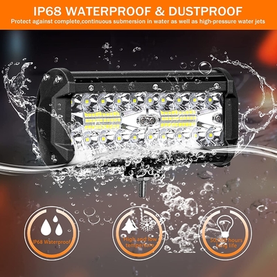 چراغ های رانندگی LED با قدرت بالا 200W IP68 مواد آلیاژ آلومینیوم ضد آب
