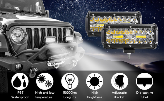 چراغ های رانندگی LED با قدرت بالا 200W IP68 مواد آلیاژ آلومینیوم ضد آب