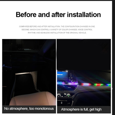 DC5V-12V RGB LED دکوراسیون داخلی خودرو محیط زیست سبک اکریلیک APP کنترل سبک پنهان