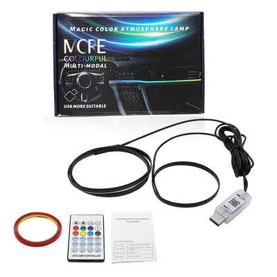 DC5V-12V RGB LED دکوراسیون داخلی خودرو محیط زیست سبک اکریلیک APP کنترل سبک پنهان