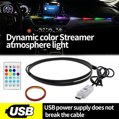DC5V-12V RGB LED دکوراسیون داخلی خودرو محیط زیست سبک اکریلیک APP کنترل سبک پنهان