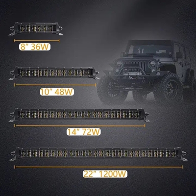 6D بازتاب دهنده دور از جاده LED چراغ 4x4 12V 24V یک ردیف خودرو LED چراغ