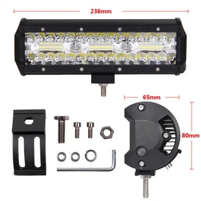 9 اینچ 180W دو ردیف LED روشنایی نوار سفید / زرد برای خودروهای غیر جاده ای