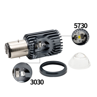 مینی چراغ رانندگی DRL موتورسیکلت چراغ جلو LED لامپ H4 H6 BA20D P15D اتومبیل ماهی چشم پروژکتور لنز دو رنگ