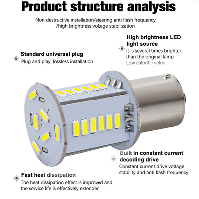 سیگنال های چرخش LED خودرو قابل تنظیم 3014 30SMD S25 1156 BA15S BAU15S BAY15D چراغ عقب