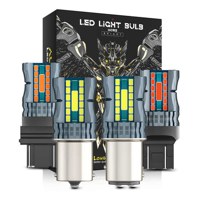 ضد آب 12V 1156 3030 24LED + 2COB چراغ های سیگنال چرخش ترمز 3156 لامپ LED دو رنگ