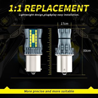 ضد آب 12V 1156 3030 24LED + 2COB چراغ های سیگنال چرخش ترمز 3156 لامپ LED دو رنگ