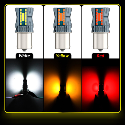 ضد آب 12V 1156 3030 24LED + 2COB چراغ های سیگنال چرخش ترمز 3156 لامپ LED دو رنگ