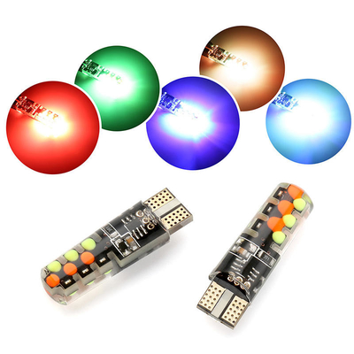 روشنایی نوع جدید خودرو داخل لامپ LED T10 5050 6SMD رنگ RGB با RGB با چراغ های فلش کننده استروب از راه دور