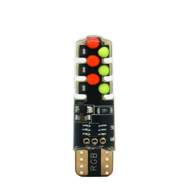 روشنایی نوع جدید خودرو داخل لامپ LED T10 5050 6SMD رنگ RGB با RGB با چراغ های فلش کننده استروب از راه دور