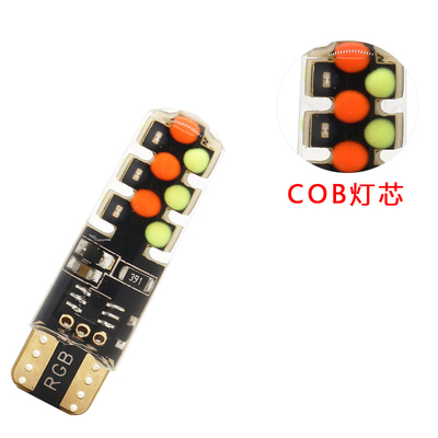 روشنایی نوع جدید خودرو داخل لامپ LED T10 5050 6SMD رنگ RGB با RGB با چراغ های فلش کننده استروب از راه دور