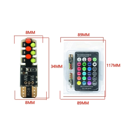 روشنایی نوع جدید خودرو داخل لامپ LED T10 5050 6SMD رنگ RGB با RGB با چراغ های فلش کننده استروب از راه دور