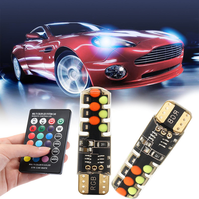 روشنایی نوع جدید خودرو داخل لامپ LED T10 5050 6SMD رنگ RGB با RGB با چراغ های فلش کننده استروب از راه دور