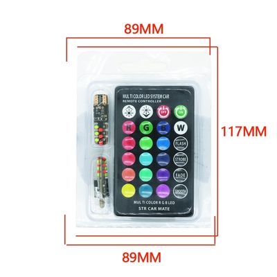 روشنایی نوع جدید خودرو داخل لامپ LED T10 5050 6SMD رنگ RGB با RGB با چراغ های فلش کننده استروب از راه دور