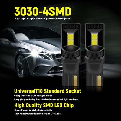 لامپ های LED 360 درجه T10 194 168 147 W5W 3030 لامپ های داخلی خودرو LED خطای رایگان چراغ صفحه مجوز