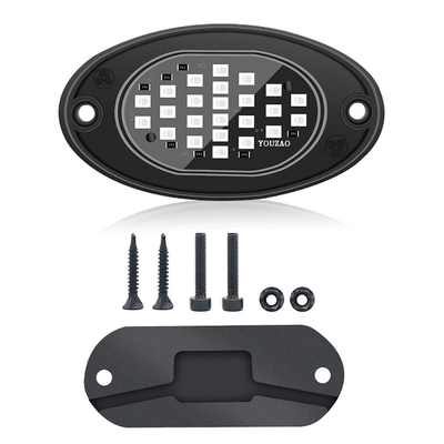 12 ولت نور شاسی ضد آب 2835 ال ای دی تک رنگ سفید خالص 24 ال ای دی نور سنگ برای کامیون جیپ ATV UTV Offroad Underglow
