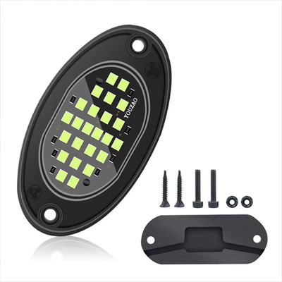 12 ولت نور شاسی ضد آب 2835 ال ای دی تک رنگ سفید خالص 24 ال ای دی نور سنگ برای کامیون جیپ ATV UTV Offroad Underglow