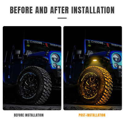 12 ولت نور شاسی ضد آب 2835 ال ای دی تک رنگ سفید خالص 24 ال ای دی نور سنگ برای کامیون جیپ ATV UTV Offroad Underglow