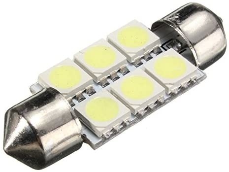 Festoon C5W 5050 6SMD LED چراغ های داخلی خودرو چراغ حباب گنبد آبی سفید DC 12V 31mm 36mm 39mm 41mm