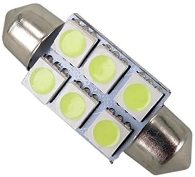 Festoon C5W 5050 6SMD LED چراغ های داخلی خودرو چراغ حباب گنبد آبی سفید DC 12V 31mm 36mm 39mm 41mm