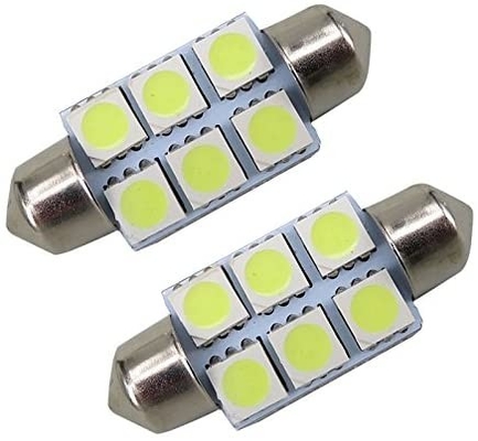 Festoon C5W 5050 6SMD LED چراغ های داخلی خودرو چراغ حباب گنبد آبی سفید DC 12V 31mm 36mm 39mm 41mm