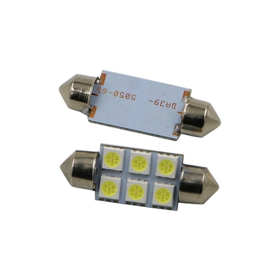 Festoon C5W 5050 6SMD LED چراغ های داخلی خودرو چراغ حباب گنبد آبی سفید DC 12V 31mm 36mm 39mm 41mm
