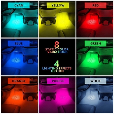 4 عدد 48 چراغ LED استریپ داخلی خودرو IP65 با کنترل برنامه پورت USB
